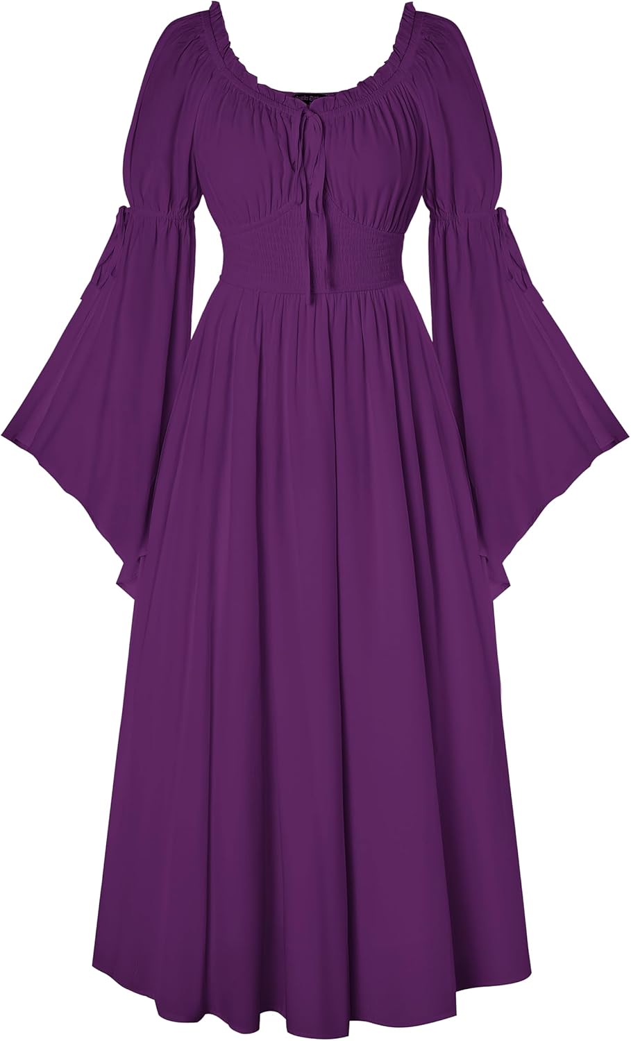 Renaissance Dress for Women Medieval Peasant Dress Long Bell Sleeve Dresses