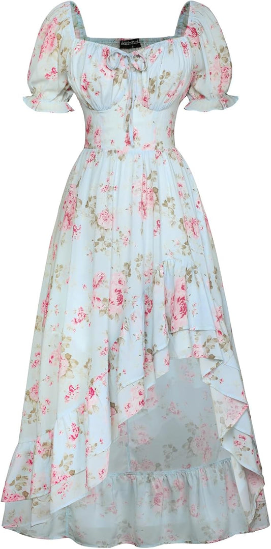 Corset Dresses for Women Summer 2026 Floral Wedding Guest Chiffon Sundress