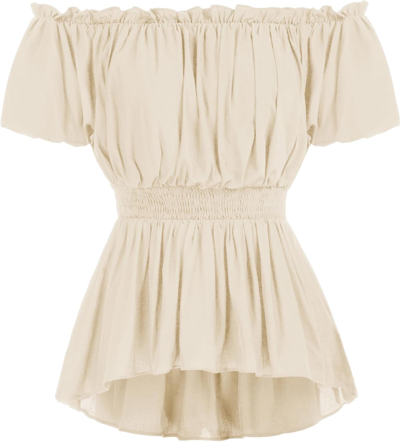 Renaissance Shirt Women Off Shoulder Short Sleeve Tops Summer Peasant Pirate Shirt Peplum Blouse