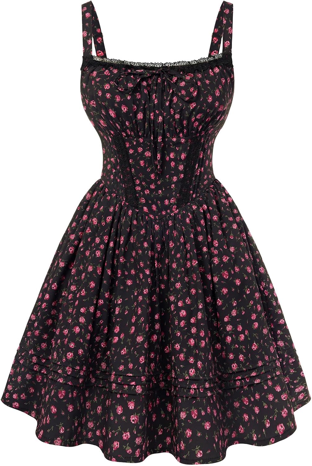 Floral Corset Dress Summer Mini Dresses for Women Teens 2026 Graduation Sundress with Pocket