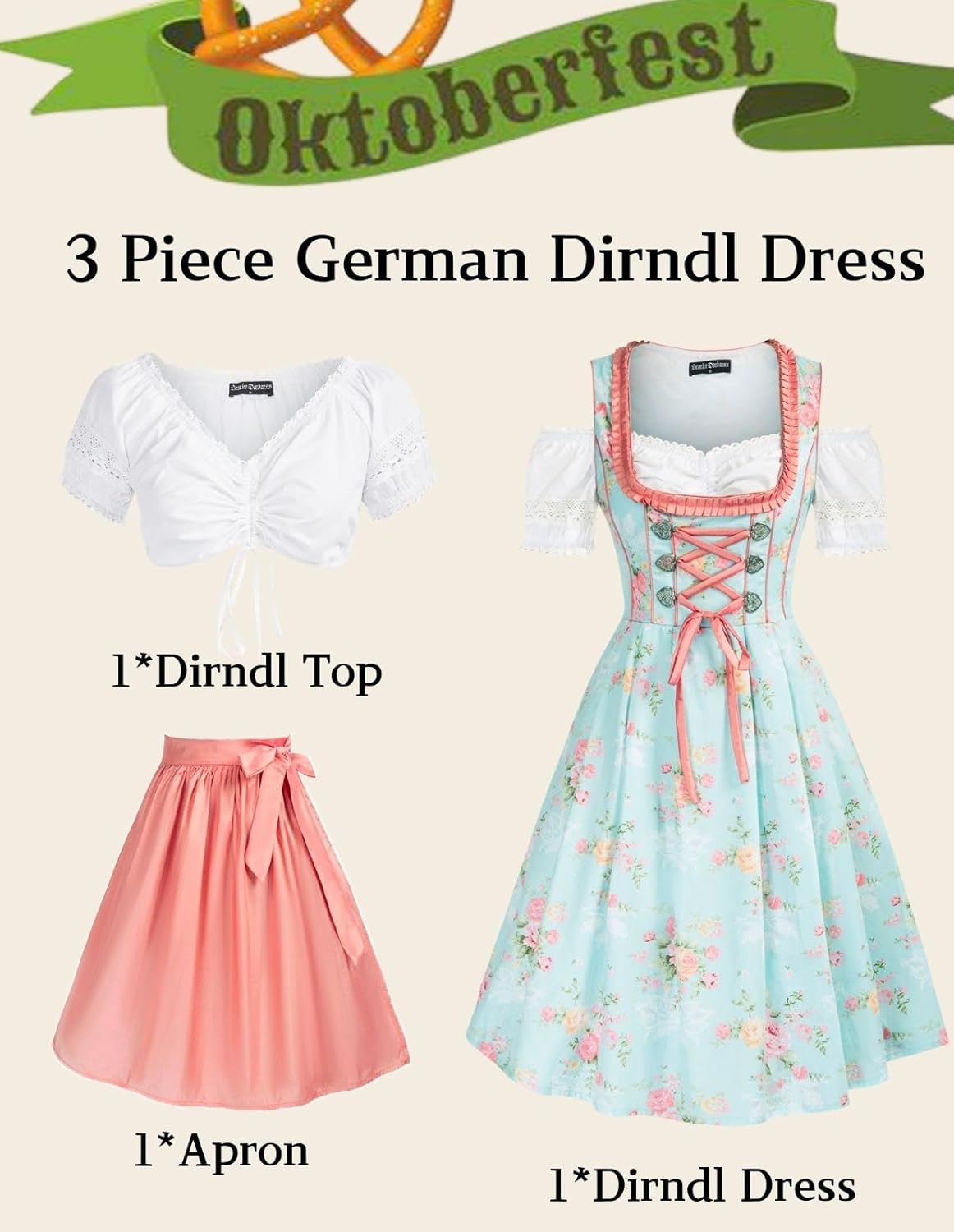Oktoberfest Carnival Costumes for Women German Dirndl Cosplay Dress