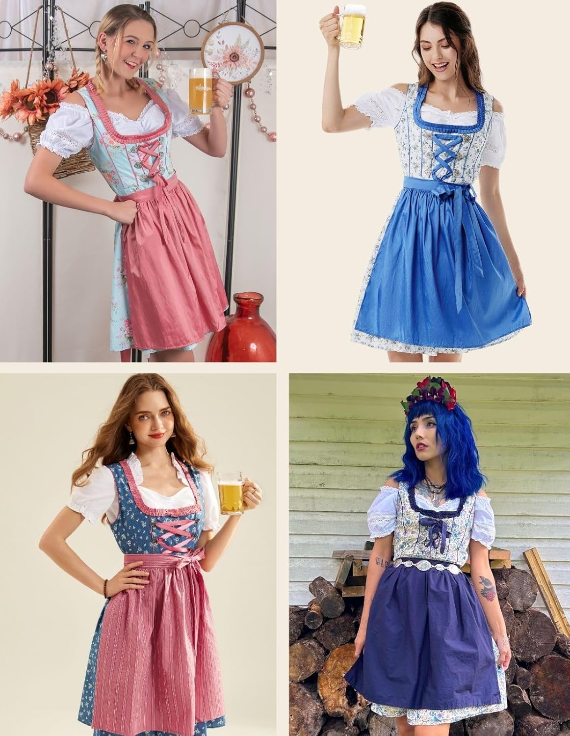 Oktoberfest Carnival Costumes for Women German Dirndl Cosplay Dress