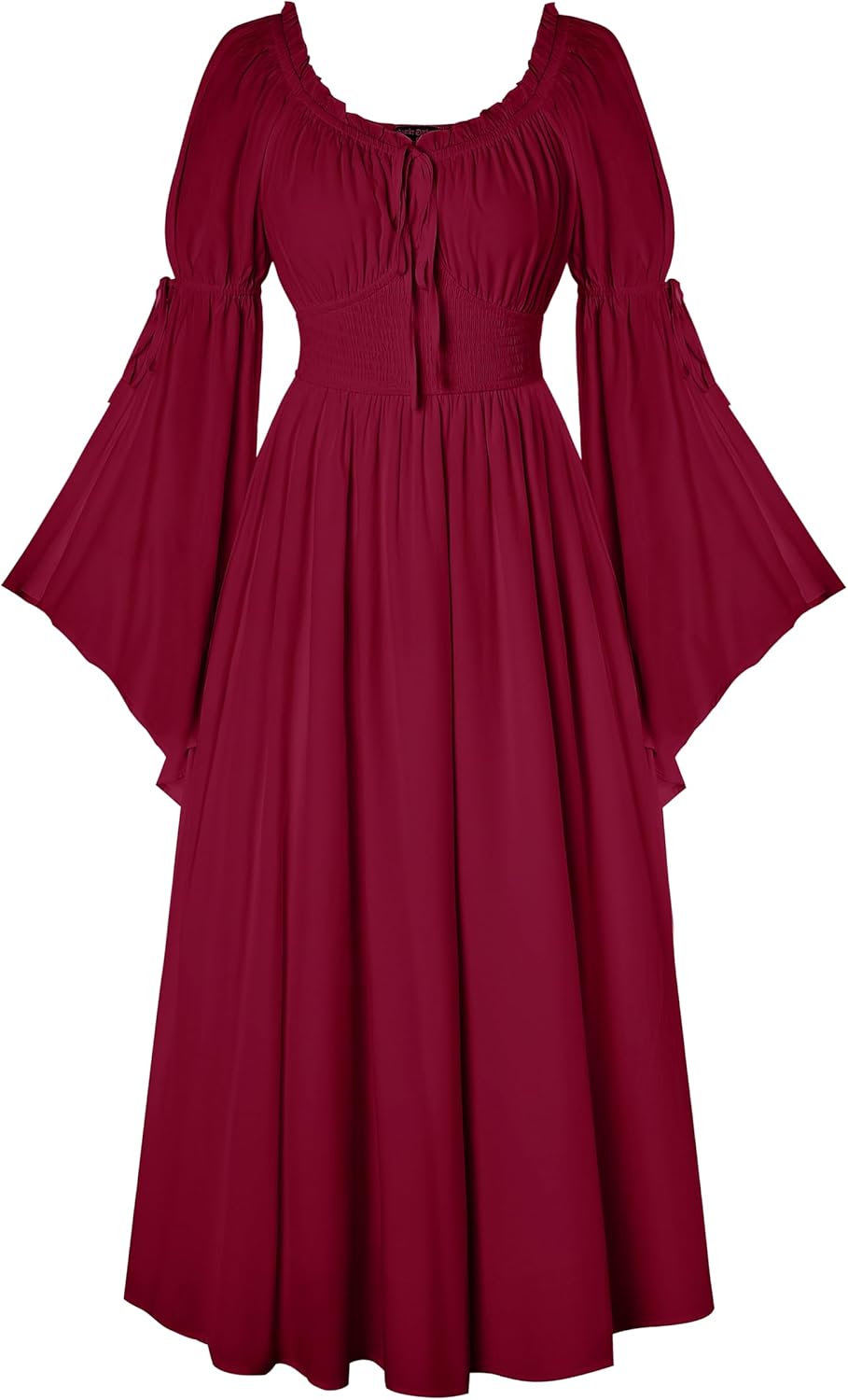 Renaissance Dress for Women Medieval Peasant Dress Long Bell Sleeve Dresses