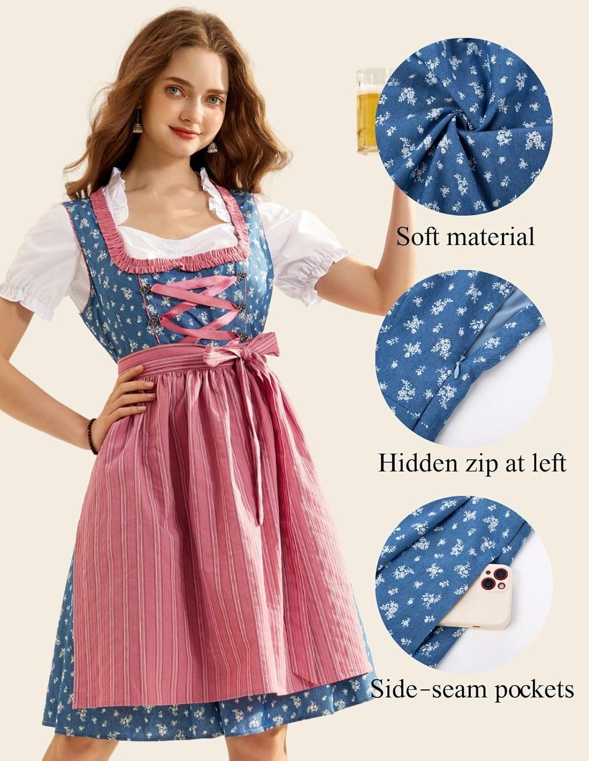 Oktoberfest Carnival Costumes for Women German Dirndl Cosplay Dress