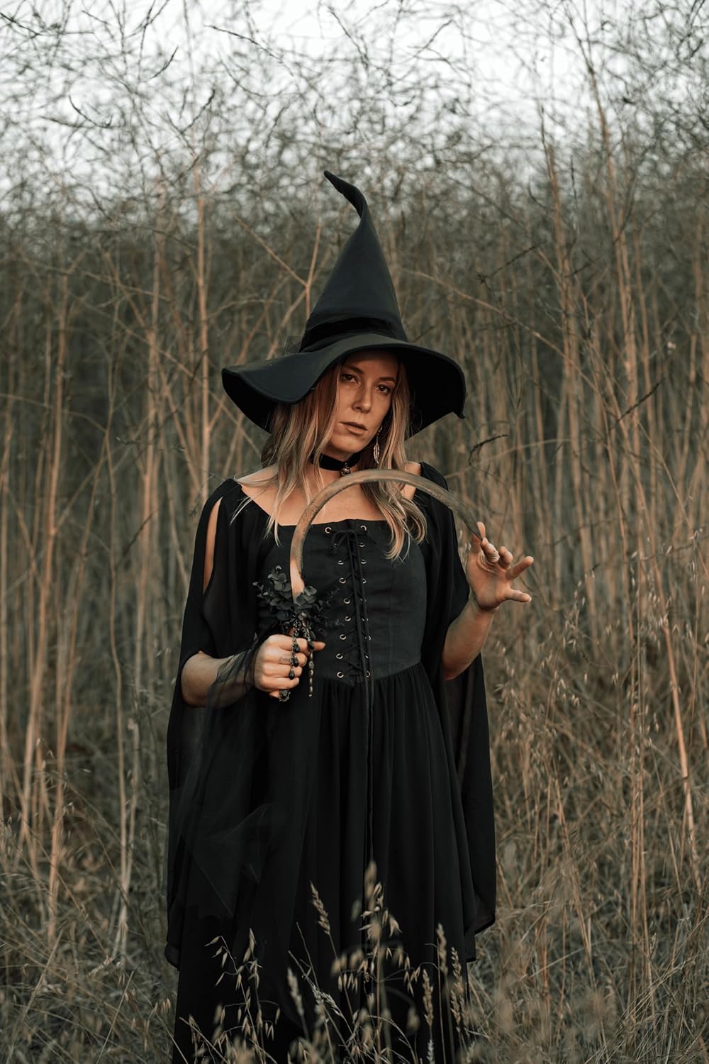 Renaissance Costume Women Pirate Dresses Split Bell Sleeve Medieval Ren Faire Dress with Pockets